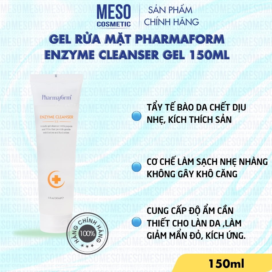 Gel Rửa Mặt Pharmaform Enzyme Cleanser Gel 150ml